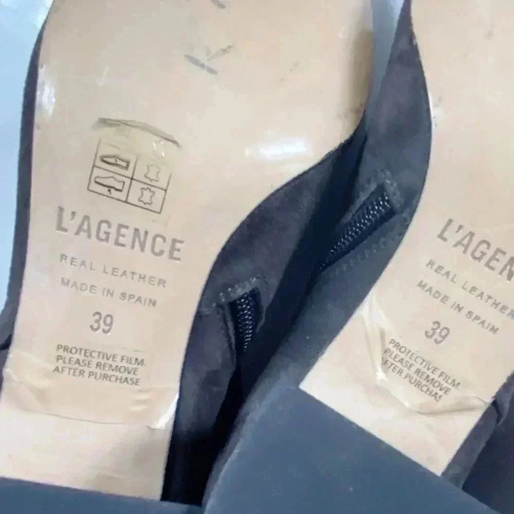 NEW L'AGENCE Jeanne Suede Block Heel Pointed Toe Bootie size 39 8.5 - Picture 9 of 9